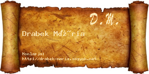 Drabek Mária névjegykártya